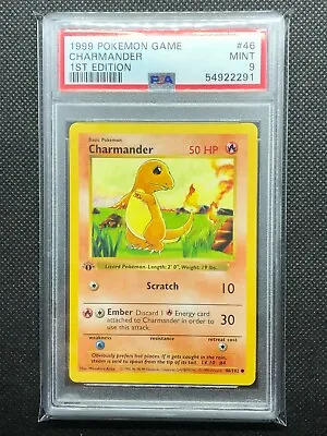 $399.95 • Buy PSA 9 Charmander 1st Edition  Shadowless Base Set - 46/102 Pokemon Card [1999]