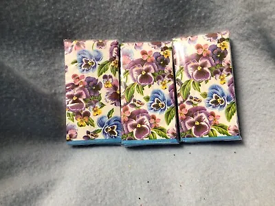 Pocket Facial Tissues New Blue & Purple Pansies Design New • $11