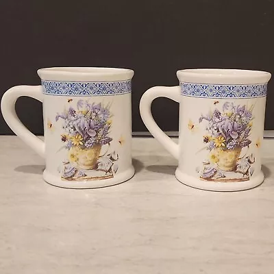 2 Hallmark Nature's Marjolein Bastin Sketchbook Large Mugs Flowers Bouquet • $14.95