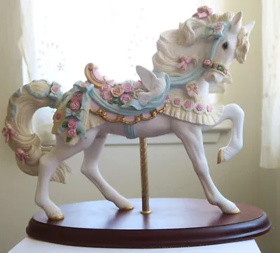 Large  Ribbons And Roses  Limited Edition Lenox Vintage Carousel Porcelain Horse • $245