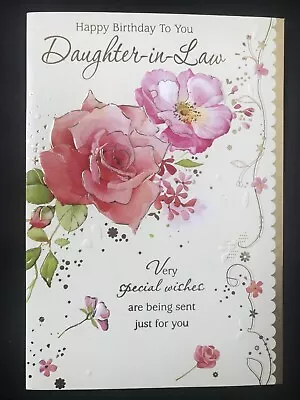 Daughter-in-law Birthday Card Floral 20 X 14 Cm • £2.29