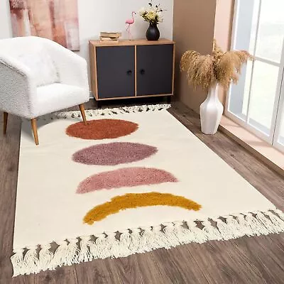 LINROMIA Boho Area Rug 3' X 5' Woven Tufted Moon Phases Cotton Rug With Tass... • $48.64