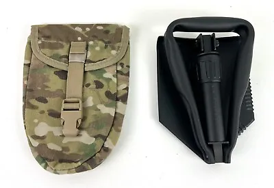 New E-Tool Entrenching Tool Shovel With MOLLE II Carrier Pouch Multicam OCP • $49.49