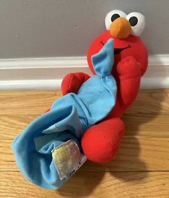 Vintage 1999 Tyco Preschool Toys Sesame Street Elmo W/ Blanket Stuffed Animal • $19.99