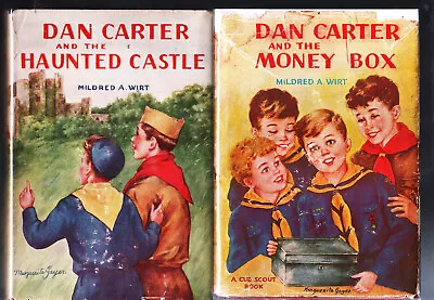 2 Vintage Mildred A. Wirt 'DAN CARTER' HAUNTED CASTLE/MONEY BOX W/DJs 1950 • $12.99