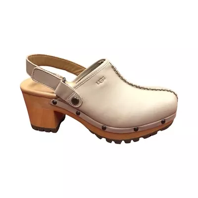 UGG Women's Lanni Tan Leather Slingback Clogs Shoes 1139700 • $89.99