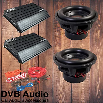 £749.99 • Buy Twin 12  Car Subwoofer & Amplifier SPL Package - 9000w Peak Edge BIG SPL