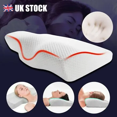 Slow Rebound Memory Foam Pillow Cervical Health Pillow For Neck Pain Anti Snore • £12.90