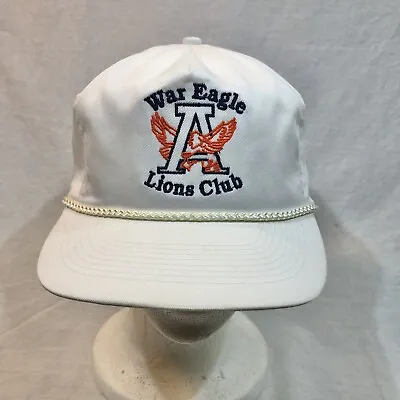 Vintage Auburn Tigers War Eagle Lions Club Snapback Trucker Hat Cap White Otto • $22.77