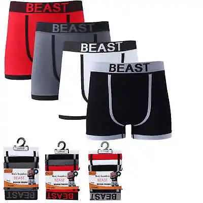 Boxer Shorts Underwear Beast Men's Seamless Trunks Stretch Underpants 1 &3 Pairs • £9.40