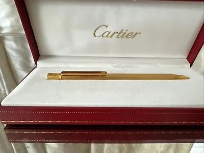 CARTIER Vintage Must De Cartier Gold Plated  592557 Ballpoint Pen Extra Ink. • $485