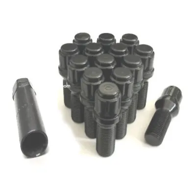 (10) 14x1.5 SPLINE TUNER LUG BOLT BLACK WHEEL LOCK 40MM SHANK AUDI MERCEDES VW • $33.99