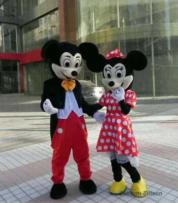Adults Mickey & Minnie Mouse Mascot Costume Suits Cartoon Party Dress Character • £115.20