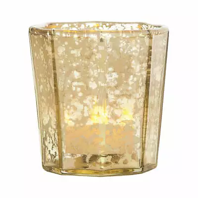 Vintage Mercury Glass Candle Holder (2.75-Inch Patricia Design Gold) - For Use • $4.69