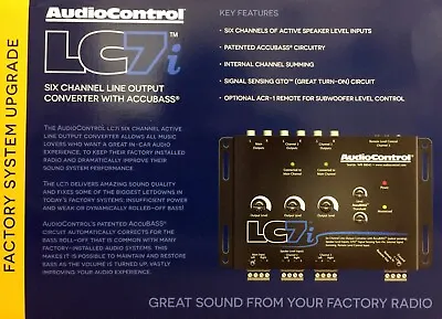 NEW Audio Control LC7i Six Channel Line Out Converter With AccuBASS BLACK • $215