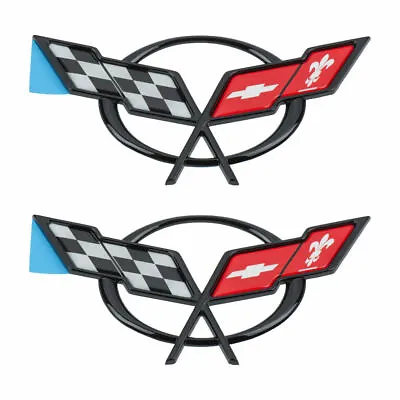 1997-04 Chevy Corvette C5 Front & Rear Emblems Badge Flags New 19207384 19207385 • $49.95