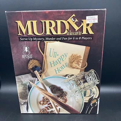 MURDER A LA CARTE Mystery Dinner Party Game UN-HAPPY HOUR By BEPUZZLED COMPLETE • $10.99