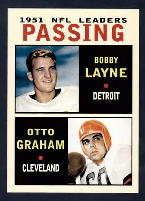 Bobby Layne/Otto Graham '51 NFL Passing Leaders MC Glory Days #7 / NM+ Cond. • $5.95