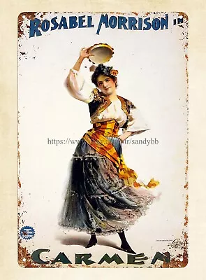 Advertising Garage Shop Wall Art Rosabel Morrison In CARMEN 1918 Metal Tin Sign • $15.95