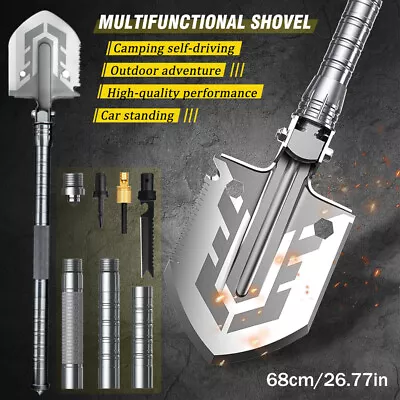 Folding Survival Shovel W/Pouch Carbon Steel Tactical Military Entrenching Tool • $29.99