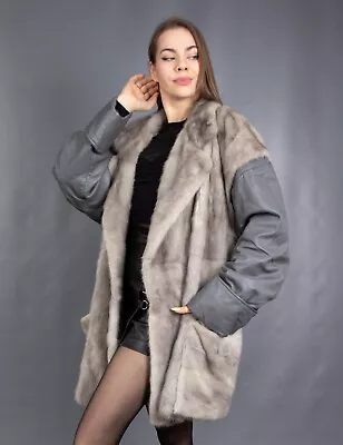 3447 Superior Real Silver Mink Coat Luxury Fur Jacket Beautiful Look Size Xl • $1