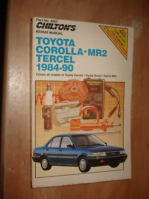 1984-1990 Toyota Corolla Tercel Mr2 Chiltons Service Manual Shop Repair Book 89 • $19.99