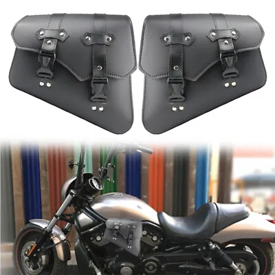 Black Saddle Bags Saddlebag Luggage For Harley Dyna Sportster XL883 1200 Softail • $59.78