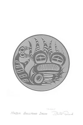 Haida Bullhead Drum Bill Reid Silver Embossed Art Card Northwest Coast Native • $11.95