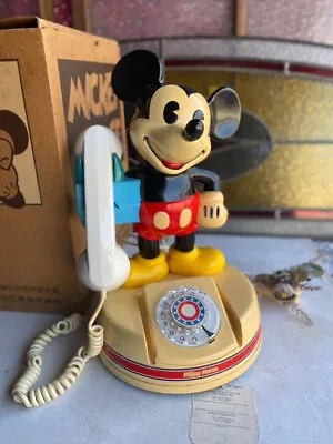 Walt Disney Mickey Mouse Rotary Telephone Vintage Size 37 × 21 Cm From Japan • $424