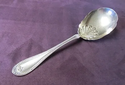 STUART 1899 Serving Spoon Embossed Shell In Bowl Silverplate No Monogram • $25.99