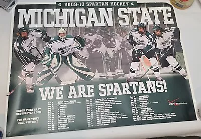 2009-10 Michigan State Spartans Men's Hockey Schedule Poster ~ Pre-owned  • $5.95