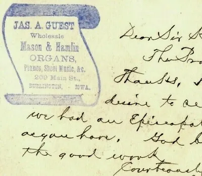 1882 Jas. A Guest Mason & Hamlin Organs Pianos Postcard P160 • $12.25