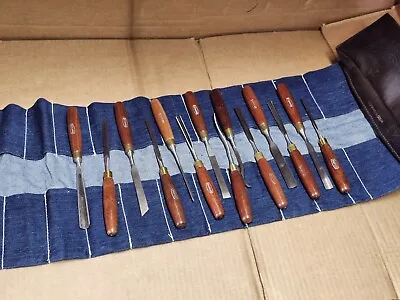 Marples Carving Chisel Set 14pc W/ Roll/bag Nice. • $275