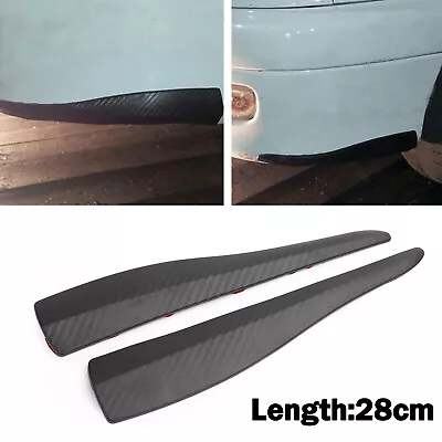 2pcs 28cm Rubber Car Front Rear Bumper Lip Anti-collision Strip Carbon Fiber • $13.89