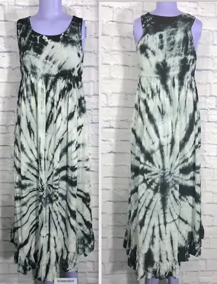 Tie Dye BOHO Hippie Long Vintage Beach By Exist Made In India Womens Dress M • $18.55