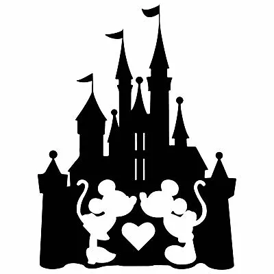 Vinyl Decal For Window  - Mickey & Minnie Mouse W/ Cinderella's Castle (Disney) • $7.99