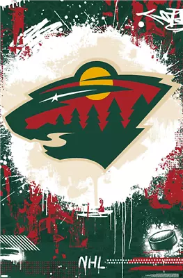 MINNESOTA WILD - MAXIMALIST LOGO POSTER - 22x34 - 24149 • $11.50