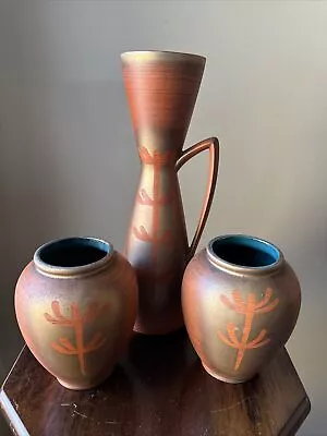 Vtg West German Pottery Vases By Carstens Tonnieshof MCM Lot Of 3 • $76