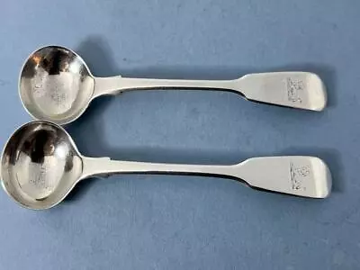 Antique Pair 2 Georgian Solid Silver Sauce Ladles / Spoons Lon 1828 W. Chawner • £4.99