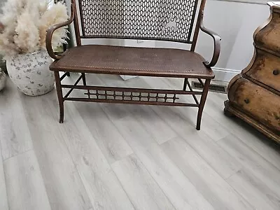 Antique 19th Century Heywood Brothers Settee Bench Loveseat Bentwood Rattan • $600