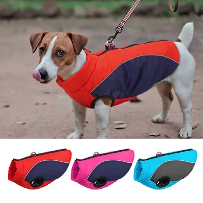 Waterproof Dog Winter Coat Jacket Reflective Warm Padded Pet Puppy Vest Clothes • £11.87