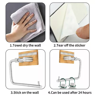 Home Bathroom Toilet Paper Holder Save Space Towel Kitchen Wall Mount • $23.62