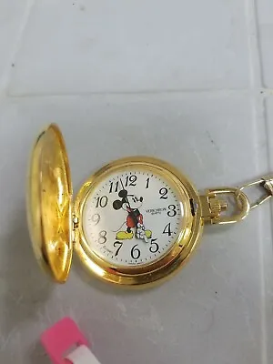 Vintage Disney Verichron Mickey Mouse Pocket Watch Running • $24.99