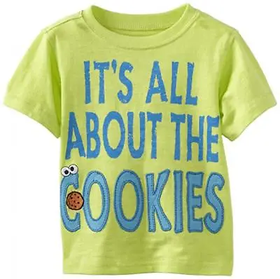 Sesame Street Infant Boys Cookie Monster Lime Top Size 12M 18M 24M • $9.09