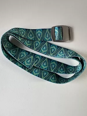 Croakies Artisan Belt &  Buckle Peacock Turquoise Nylon Cut To Fit 36”-38” • $18.99