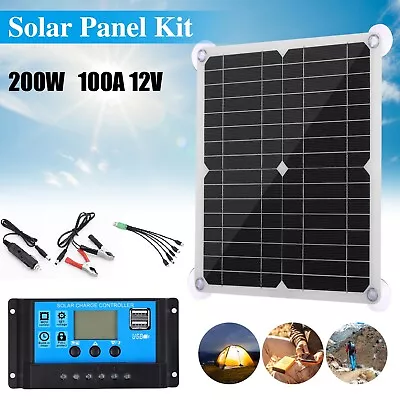 200W Solar Panel 12V Battery Charger W/Controller For Camping Marine Boat RV Car • $26.28