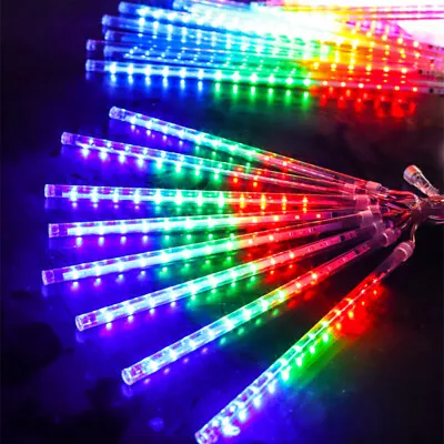 192 LED Meteor Shower Lights Fairy String Light Falling Rain Tree Garden Xmas US • $13.99