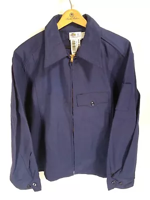 Vintage Riverside Work Uniform Jacket M Full Zip Workwear Blue Flexbac Trim Flex • $32