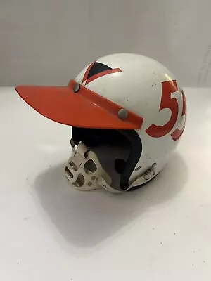 Vintage Old White Bell Visor Motorcycle Racing Helmet USA “55” • $99