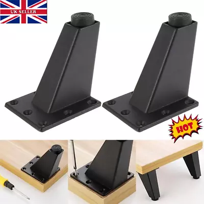 £9.96 • Buy 4x Metal Legs Furniture Feet For Sofas Beds Chairs Stools Cabinet Adjustable